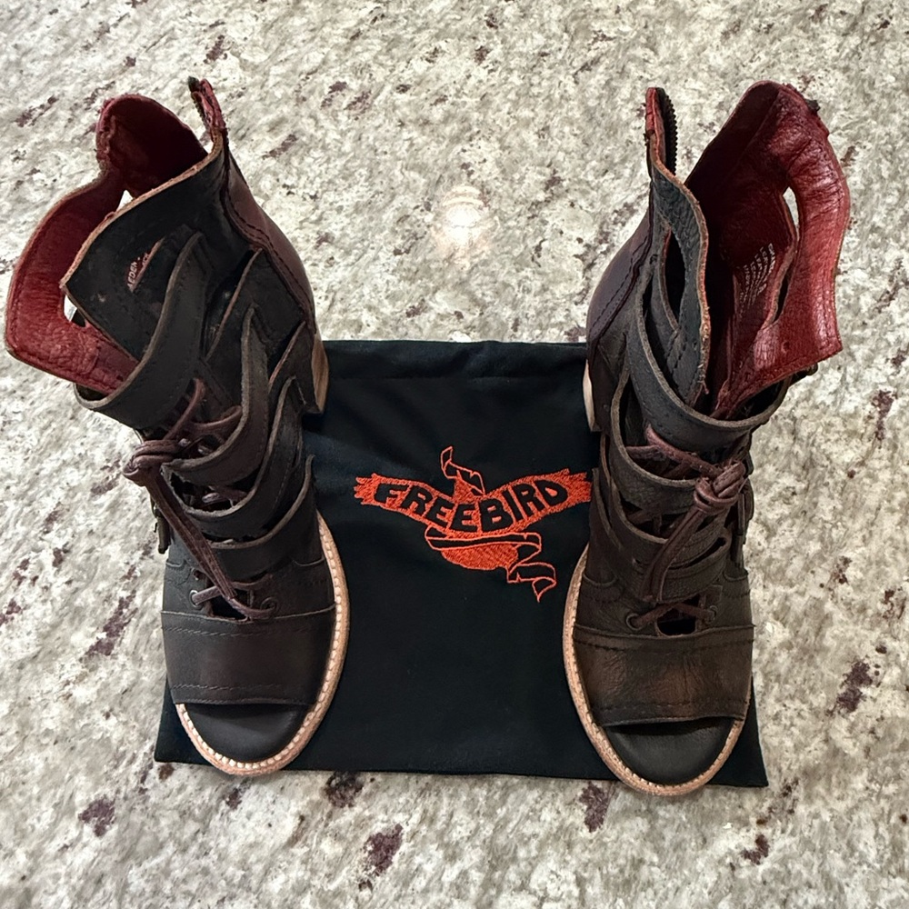 Freebird Dark Brown Lace-Up Boots